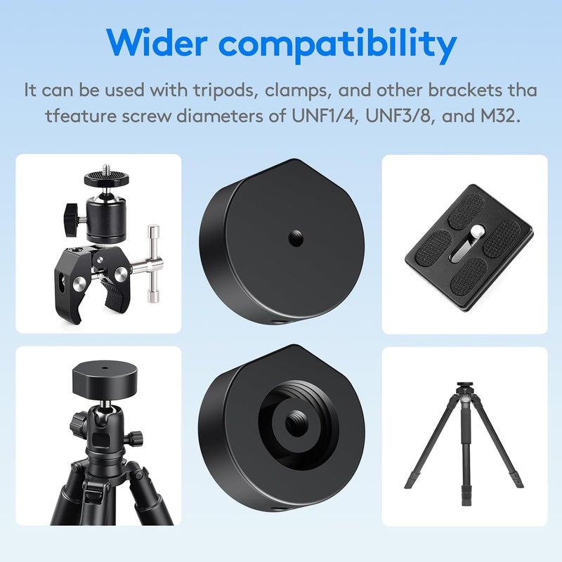 Foboull Starlink Mini Tripod Adapter - Aluminum Alloy Adapter for Starlink Mini - Compatible with UNF1/4 3/8” and M32 Tripod Mounts - for Tripods, Clamps, Brackets - Use with Pipe Adapter - Image 4